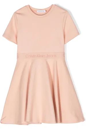 Calvin Klein Vestido acampanado con franja del logo