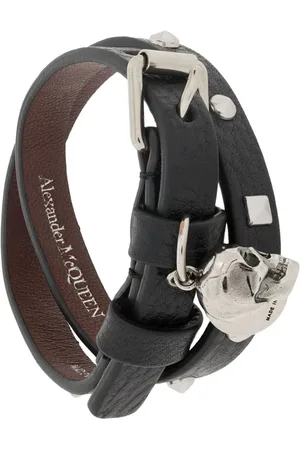 Alexander McQueen Pulsera doble con detalle de calavera