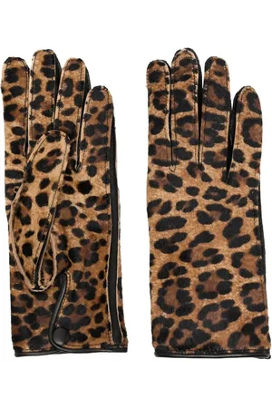 Maison Margiela Guantes con motivo de leopardo
