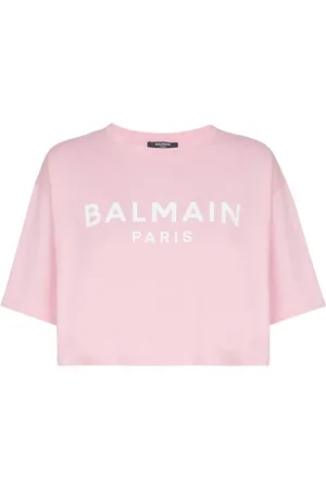 Balmain Camiseta corta con logo estampado