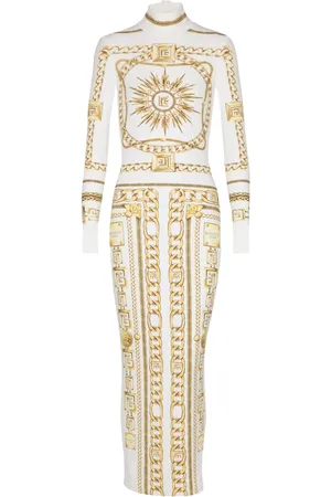 Balmain Vestido ajustado con estampado gráfico