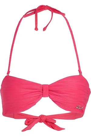Karl Lagerfeld Top de bikini tipo bandeau de canalé