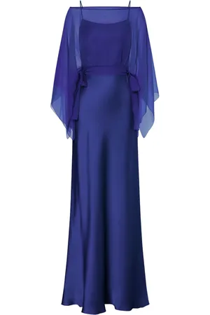 Alberta Ferretti Vestido largo con capa removible