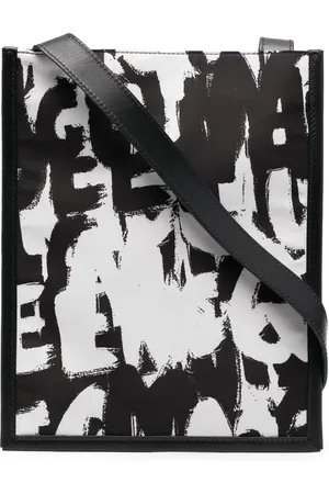 Alexander McQueen Bolso de hombro con motivo de grafiti