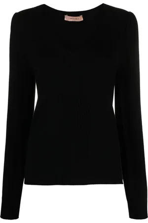 Twin-Set Blazer con cuello en V y cinturón