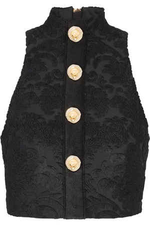 Balmain Top con motivo barroco