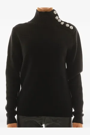 Paco rabanne Button-detail turtleneck sweater