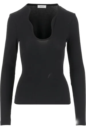 Salvatore Ferragamo Top con cuello rasgado