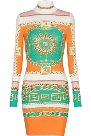 Balmain Vestido ajustado con estampado gráfico