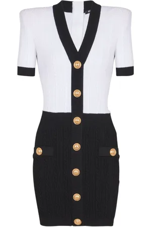 Balmain Vestido ajustado de punto de ochos