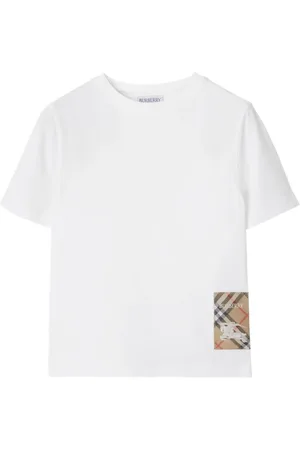 Burberry Camiseta de algodón con etiqueta a cuadros
