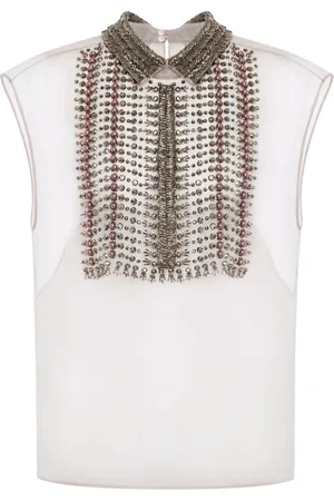 Alberta Ferretti Top semitranslúcido con lentejuelas