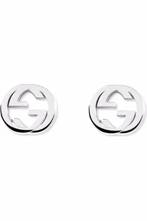 Gucci Pendientes Interlocking en plata de ley con apliques