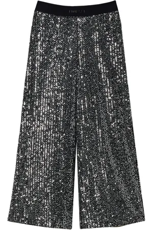 Twin-Set Pantalones palazzo con lentejuelas