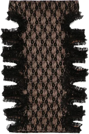 Self-Portrait Falda midi con aberturas y encaje de x Christopher Kane