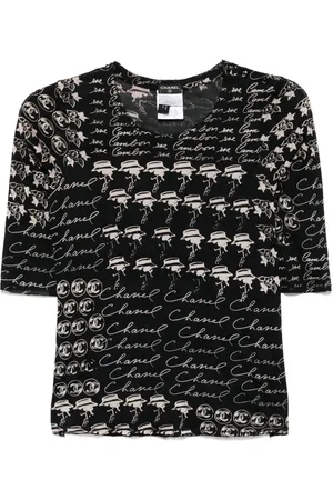 CHANEL Top con estampado gráfico 2006
