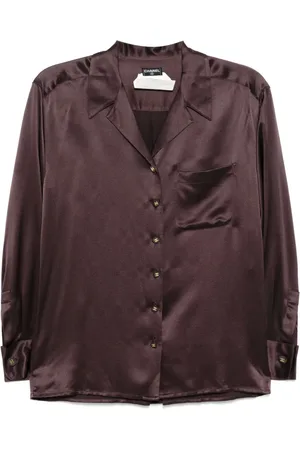 CHANEL Camisa de seda a rayas 1990-2000