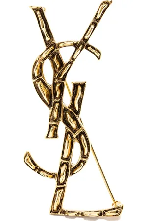 Saint Laurent Broche Cassandre con efecto de cocodrilo