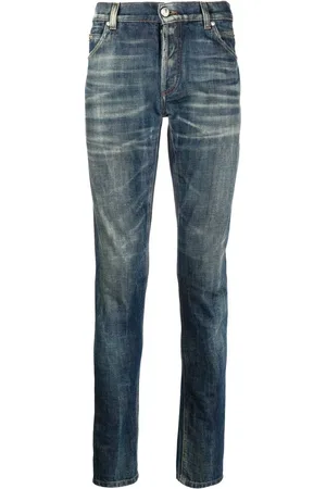 Balmain Vaqueros slim con efecto desgastado