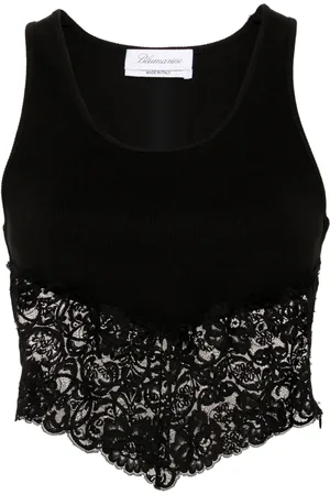 BLUMARINE Top con detalle de encaje