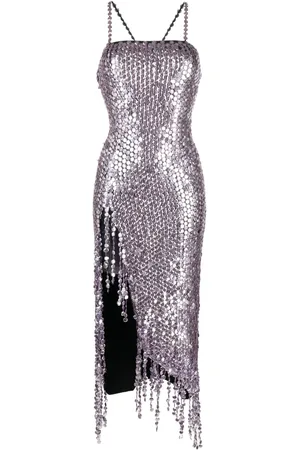 The Attico Vestido midi Avery con aplique de lentejuelas