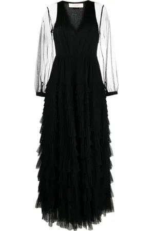 Twin-Set Vestido de fiesta con mangas semitranslúcidas