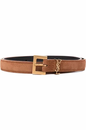 Saint Laurent Cinturón con monograma y hebilla cuadrada