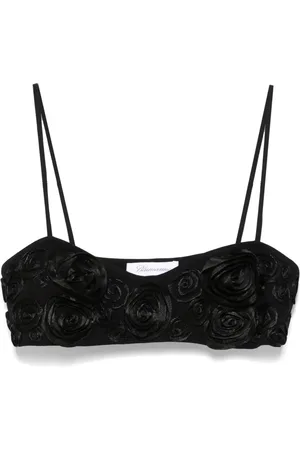 BLUMARINE Top corto con aplique floral