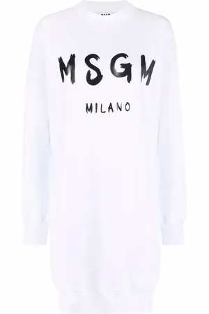 Msgm Vestido tipo jersey con logo estampado