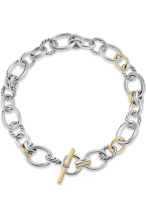 David Yurman Collar de cadena DY Mercer de 25 mm en oro amarillo de 18 ct con diamantes