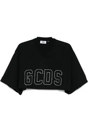 GCDS Camiseta con logo de cristales