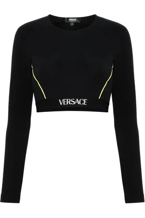VERSACE Top con logo en la cinturilla