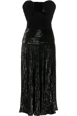 Saint Laurent Vestido estilo bustier con detalles de lurex