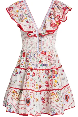 Camilla Vestido estampado con volantes