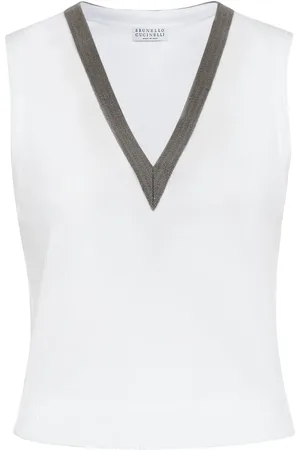 Brunello Cucinelli Top sin mangas con cadena Monili