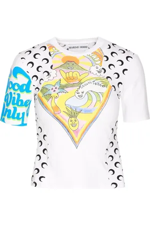 Marine Serre Camiseta Regenerated Graphic