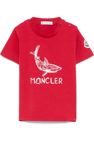 Moncler Camiseta de algodón con logo acuático