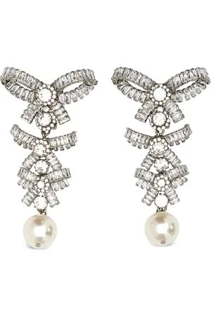 Alessandra Rich Pendientes con detalles de cristales
