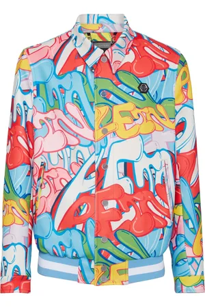 Philipp Plein Sobrecamisa con estampado de grafiti