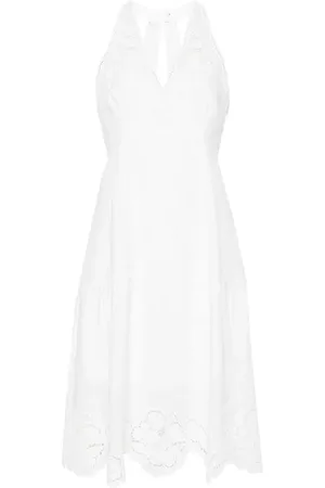 Twin-Set Vestido midi con detalle de guipur