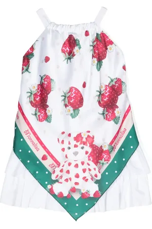 MONNALISA Vestido con estampado de fresas