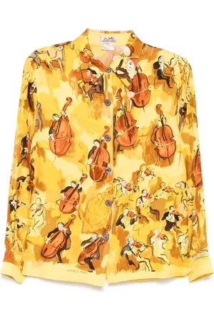 Hermès Camisa con estampado gráfico 1990-2000