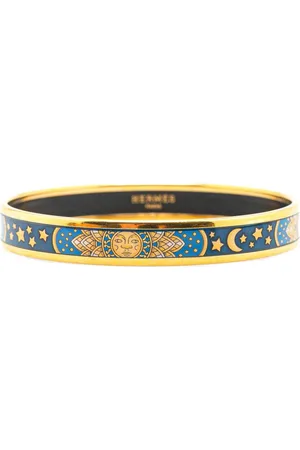 Hermès Pulsera Narrow Sun Moon Stars Enamel Bangle 65 20st Century