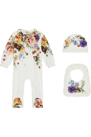 Dolce & Gabbana Set de pelele de algodón con estampado floral