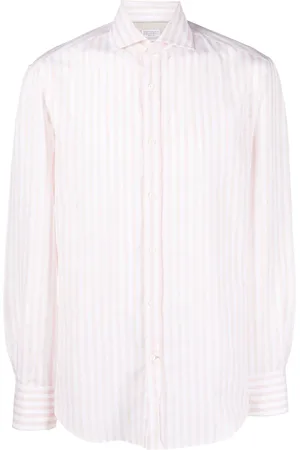 Brunello Cucinelli Camisa a rayas estampadas