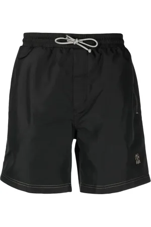 Brunello Cucinelli Bañador con logo bordado