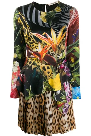 Roberto Cavalli Vestido con estampado Paradise Found