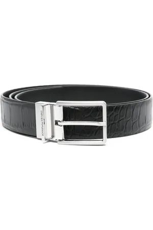 Emporio Armani Cinturón con efecto de piel de cocodrilo
