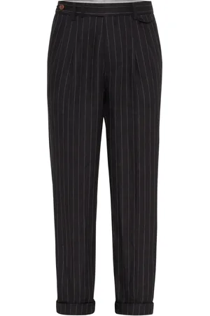 Brunello Cucinelli Pantalones con rayas y tiza