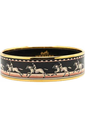 Hermès Pulsera Wide Horse Carriage Enamel Bangle 65 20st Century